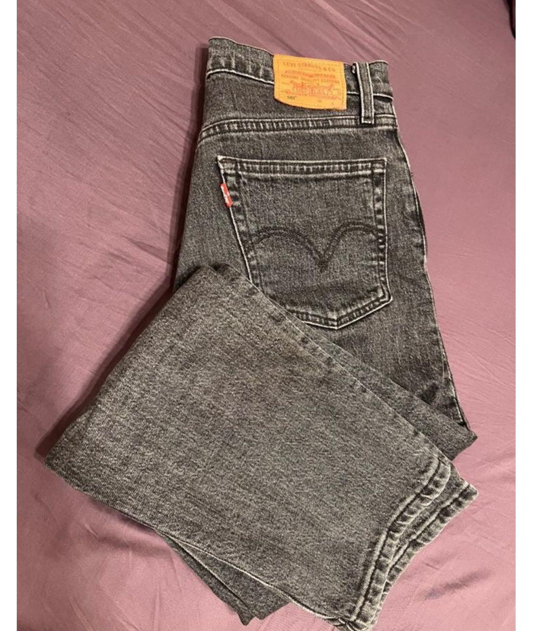 LEVI'S Антрацитовые хлопковые прямые джинсы, фото 5