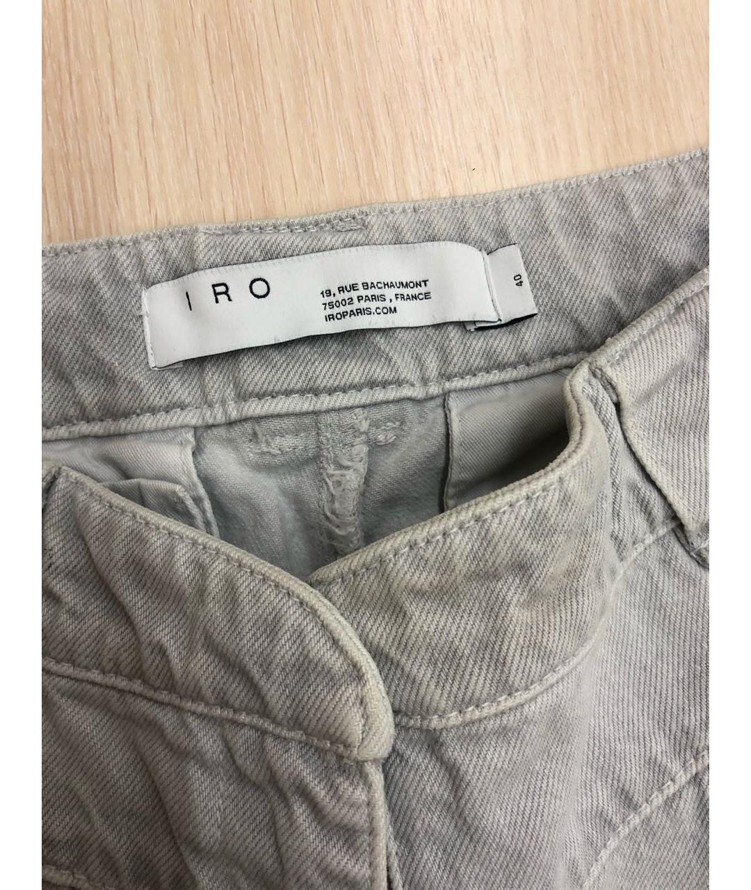 IRO Серые хлопковые прямые джинсы, фото 8