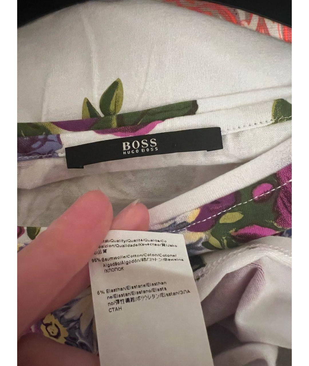 HUGO BOSS Белая хлопковая футболка, фото 4