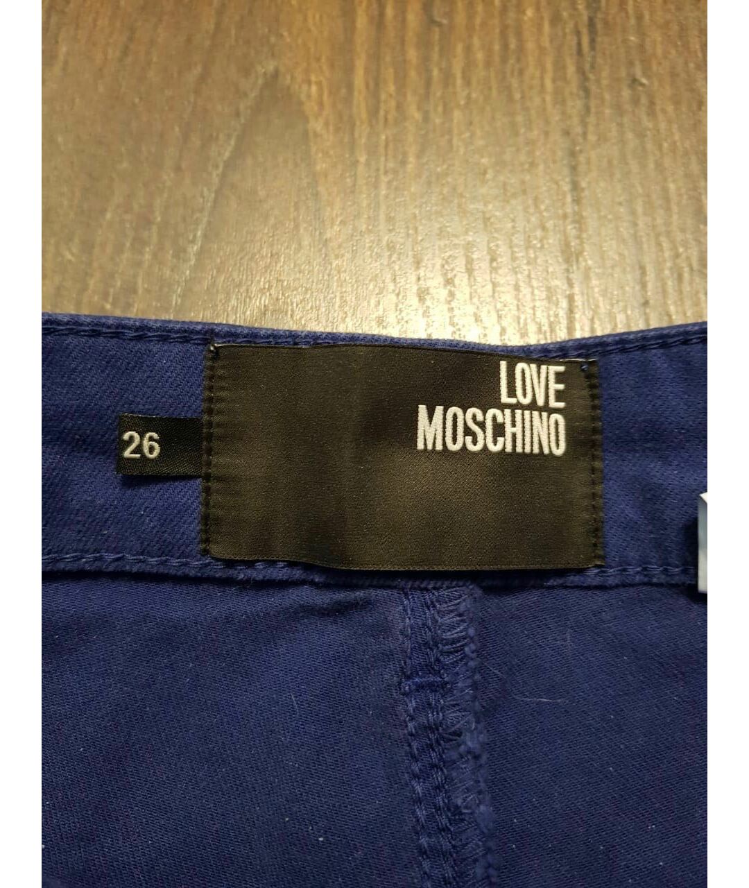 LOVE MOSCHINO Синие хлопко-эластановые джинсы слим, фото 4