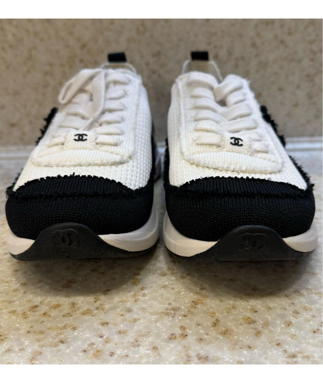 CHANEL Белые текстильные кроссовки, фото 2