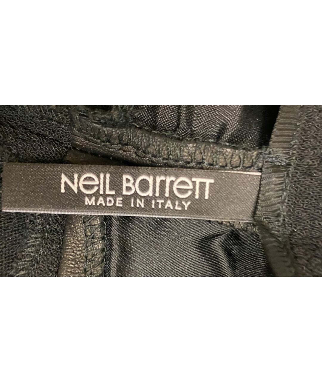 NEIL BARRETT Черные вискозные прямые брюки, фото 4