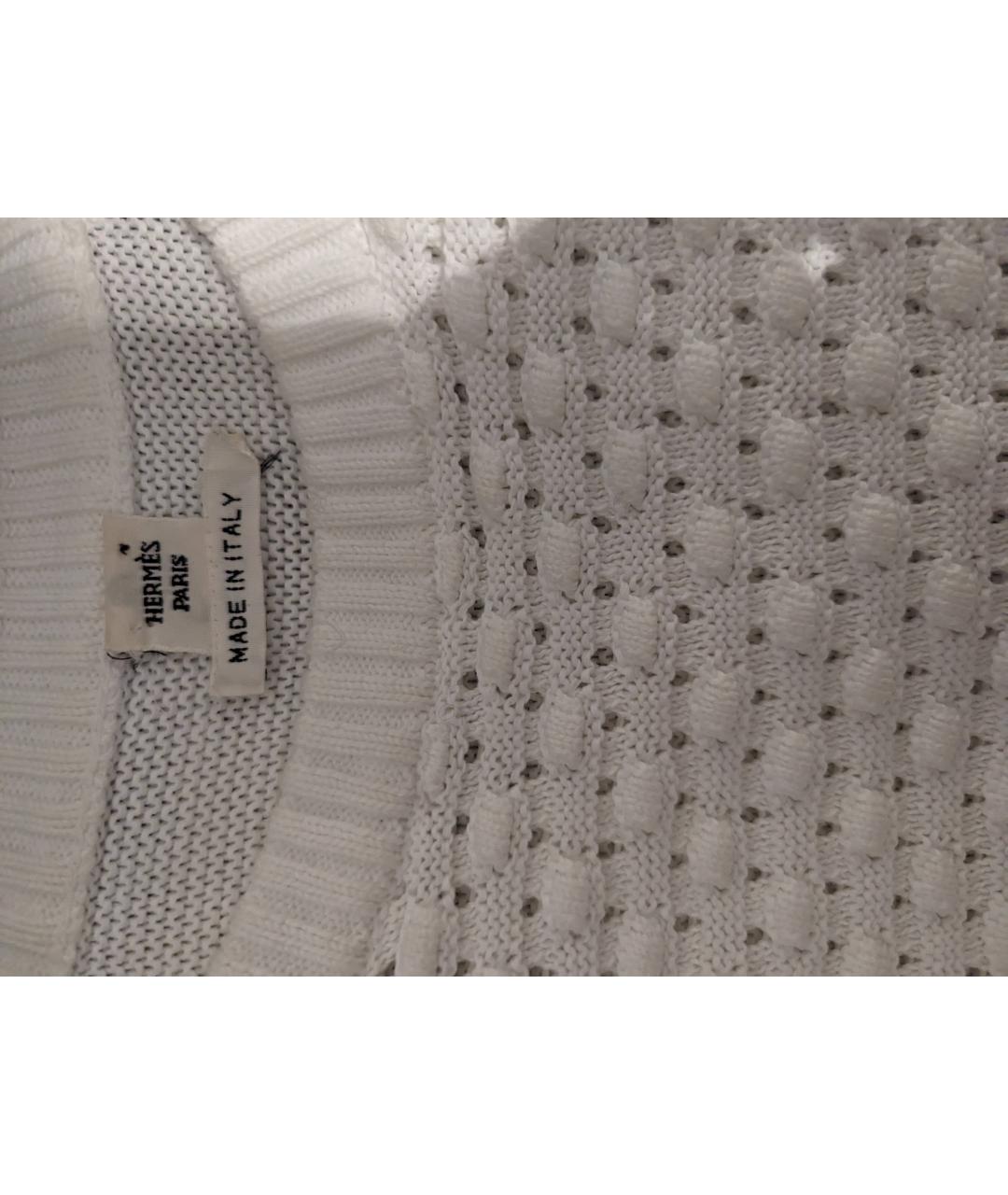 HERMES PRE-OWNED Белый хлопковый джемпер / свитер, фото 3