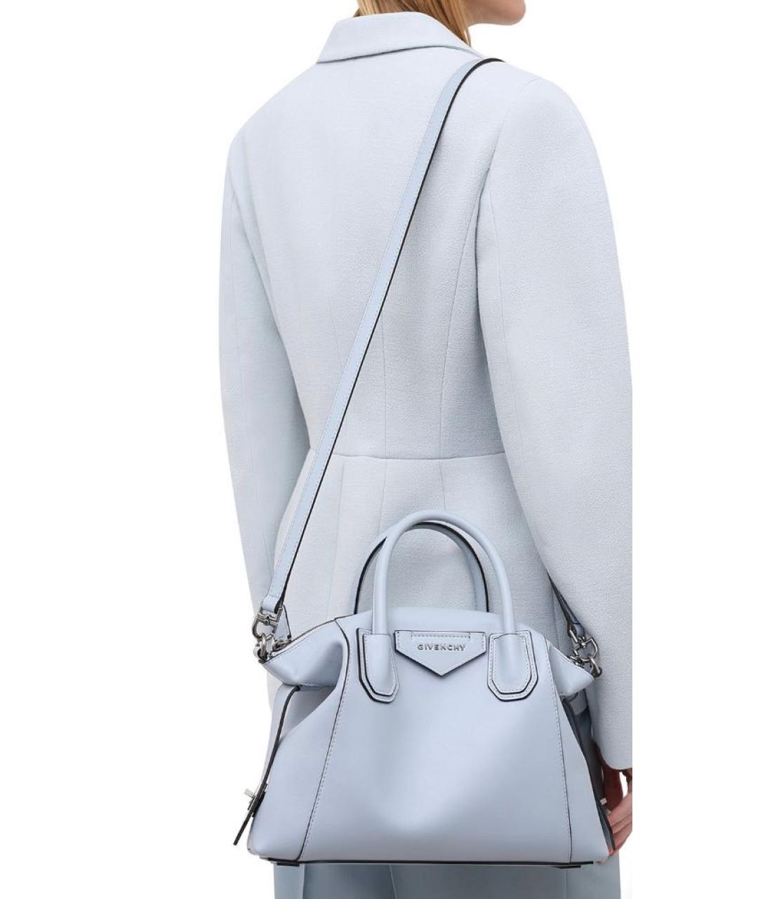 GIVENCHY Серая кожаная сумка с короткими ручками, фото 5