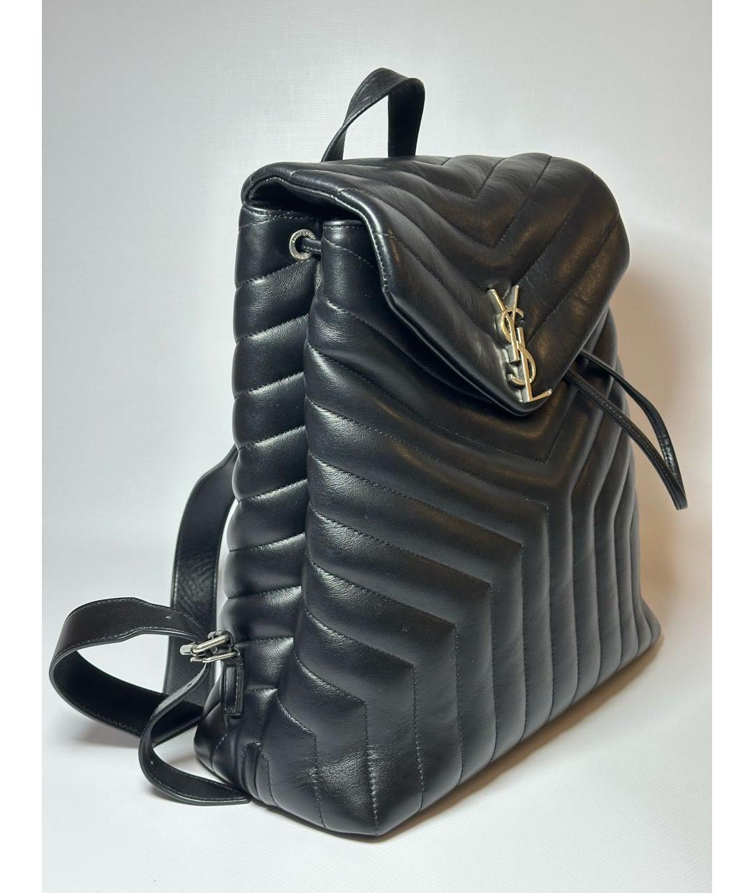 SAINT LAURENT Черный кожаный рюкзак, фото 2