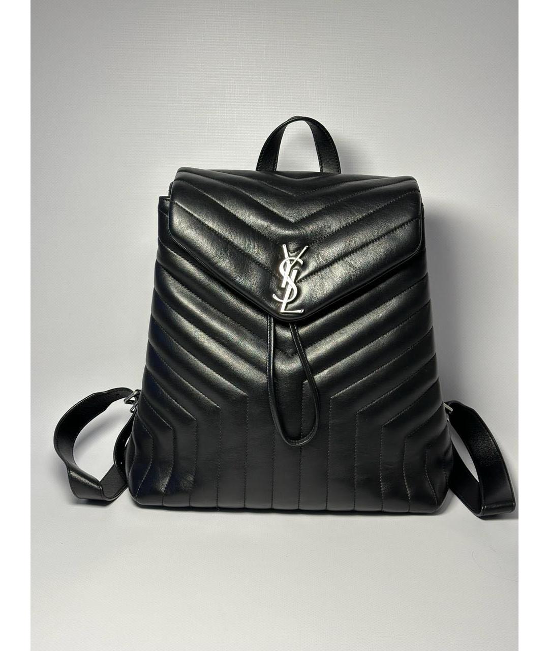 SAINT LAURENT Черный кожаный рюкзак, фото 9