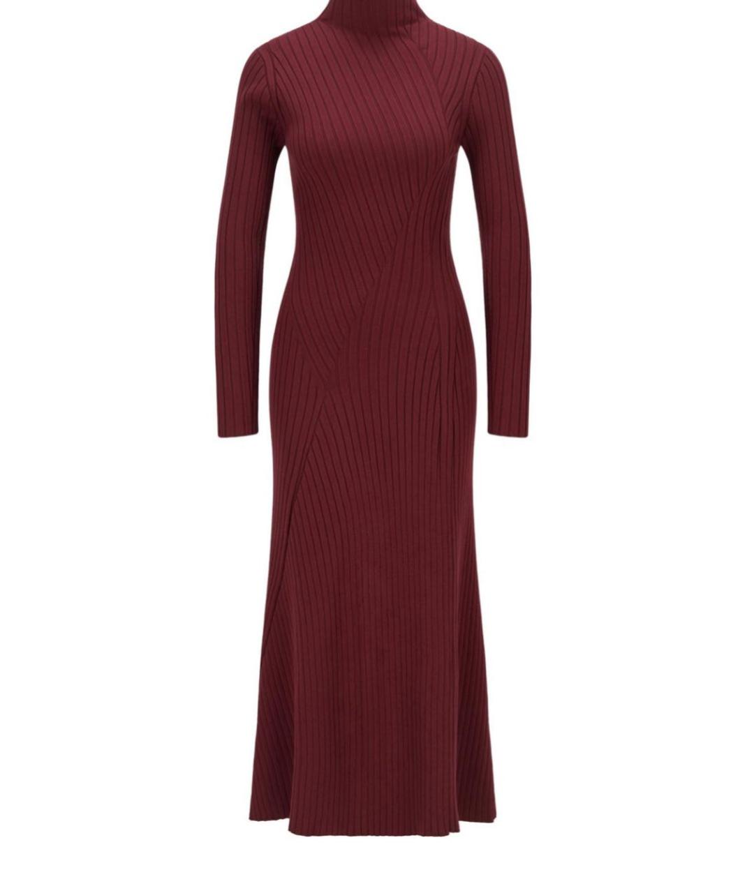 HUGO BOSS Бордовое вискозное повседневное платье, фото 1