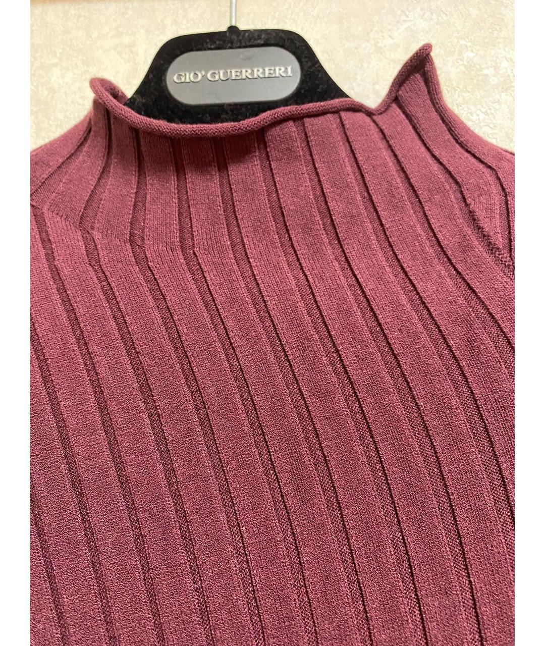 HUGO BOSS Бордовое вискозное повседневное платье, фото 6