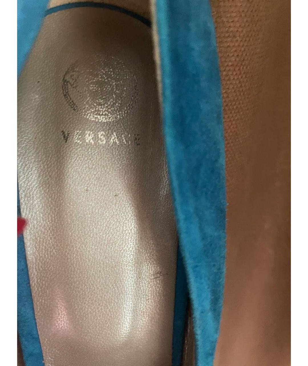 VERSACE Бирюзовые замшевые туфли, фото 4