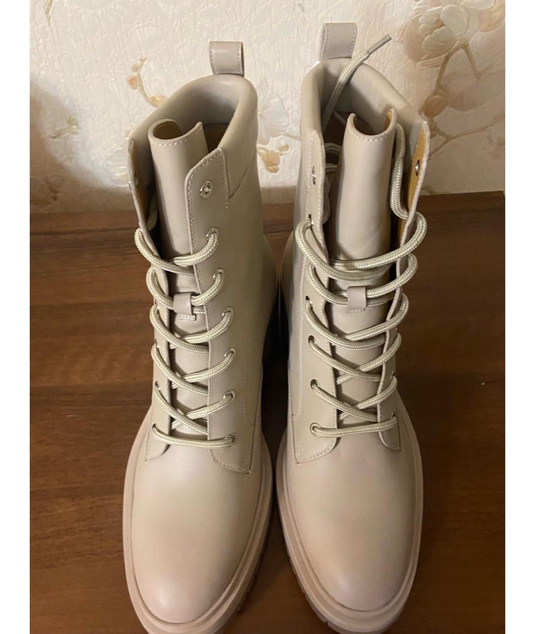 HERMES PRE-OWNED Бежевые кожаные ботинки, фото 3
