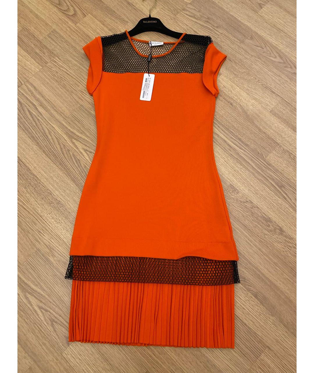 VIONNET Оранжевое вискозное коктейльное платье, фото 5