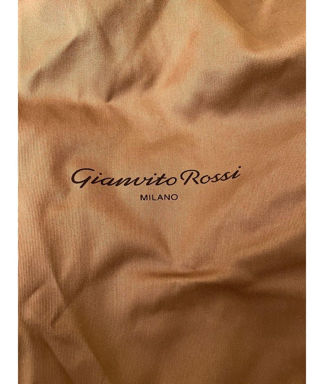 GIANVITO ROSSI Темно-синие бархатные босоножки, фото 8