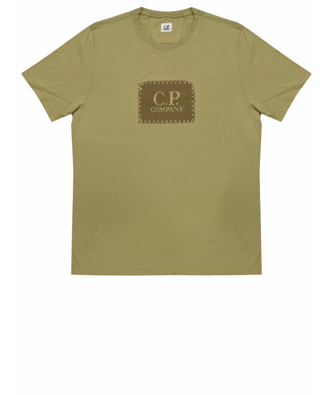 CP COMPANY Горчичная хлопковая футболка, фото 1