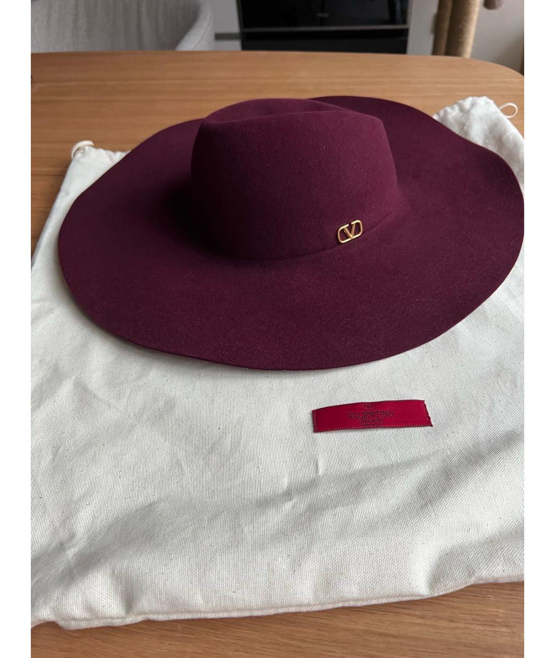 VALENTINO Бордовая бархатная шляпа, фото 4