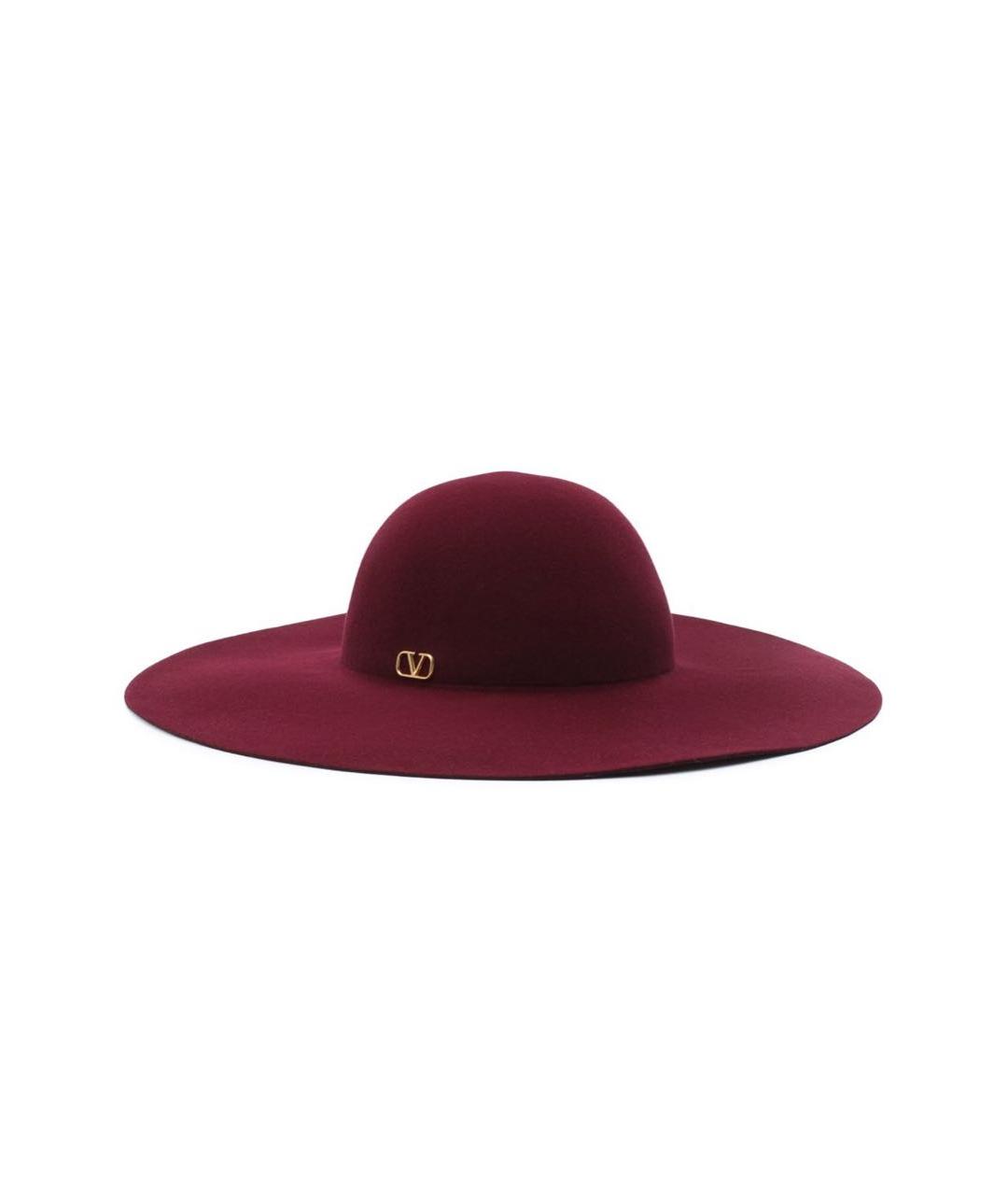 VALENTINO Бордовая бархатная шляпа, фото 1