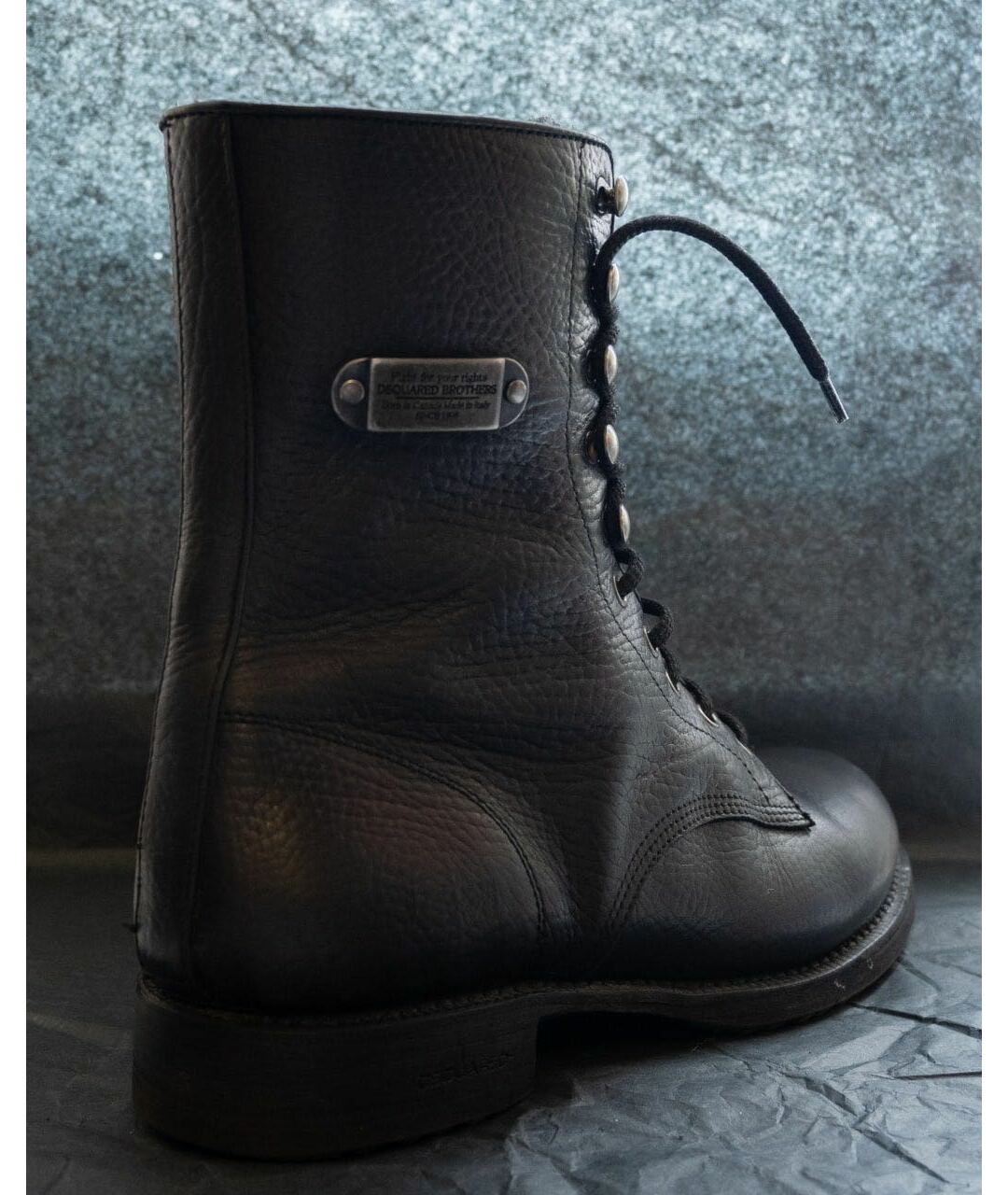 DSQUARED2 Черные кожаные высокие ботинки, фото 4