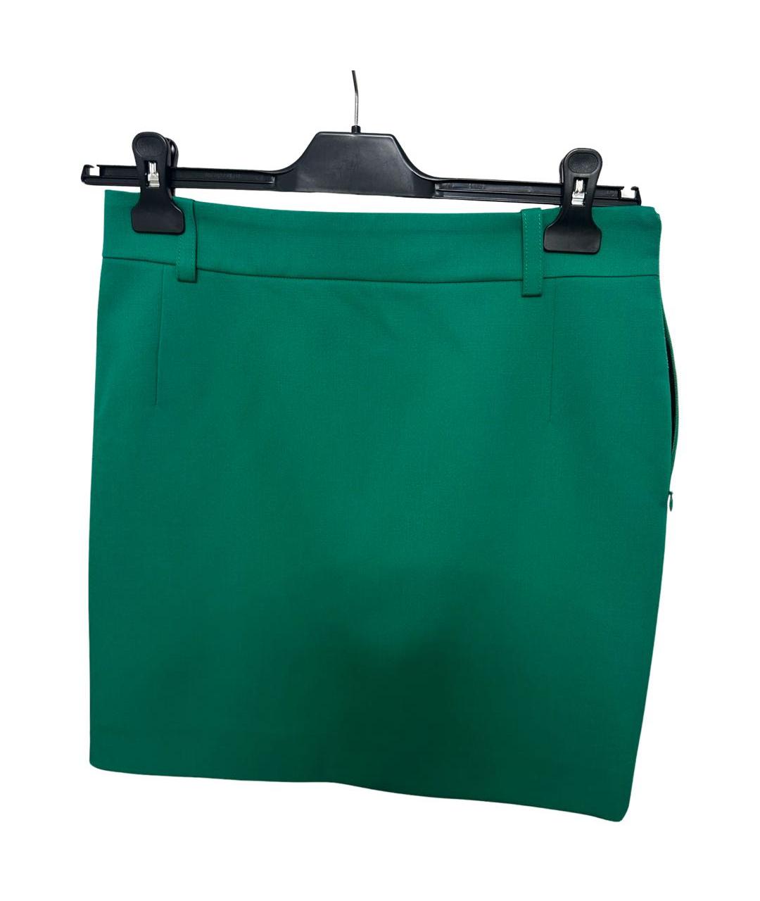 BALENCIAGA Зеленая хлопко-эластановая юбка мини, фото 2