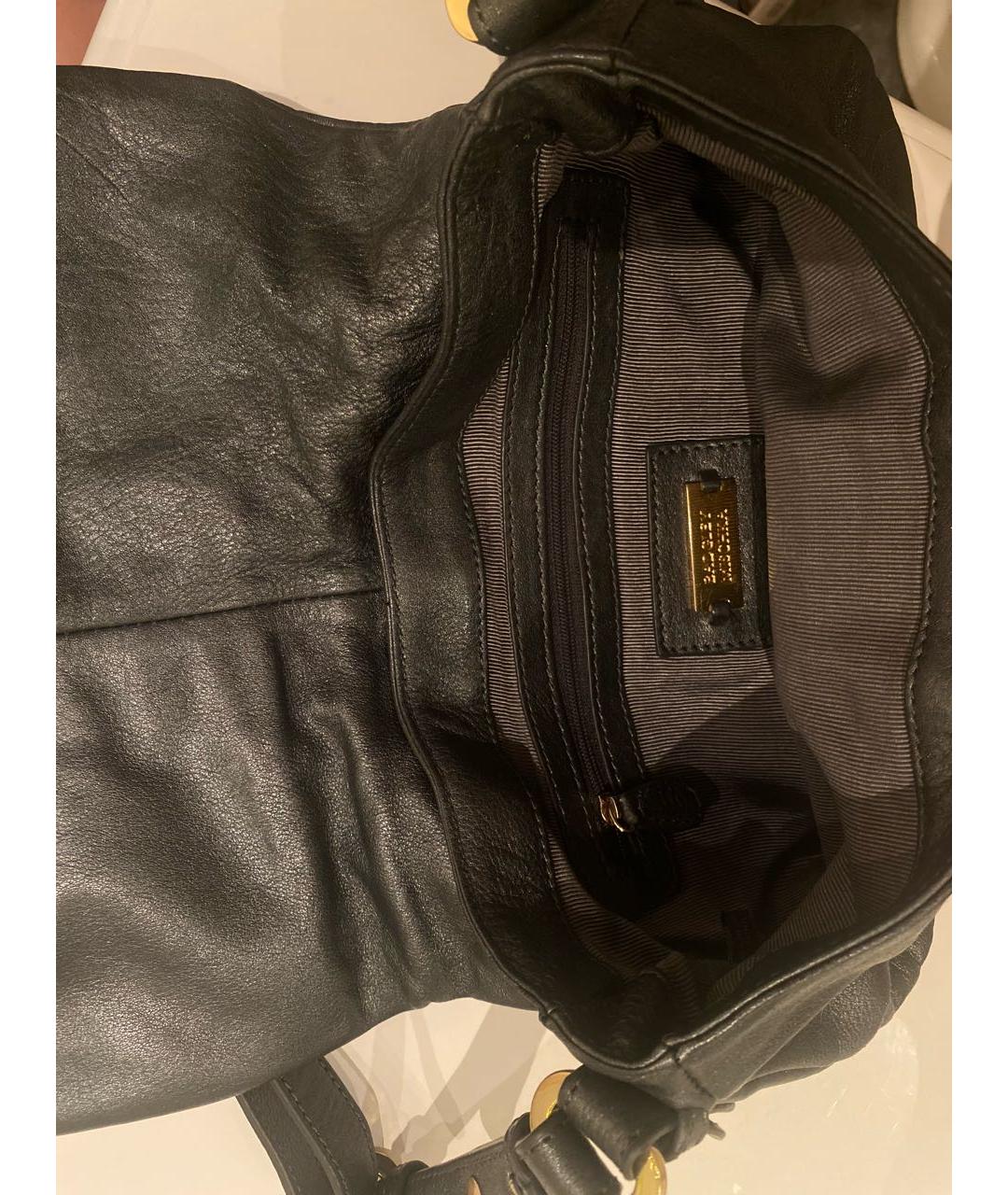 BADGLEY MISCHKA Черная кожаная сумка с короткими ручками, фото 4