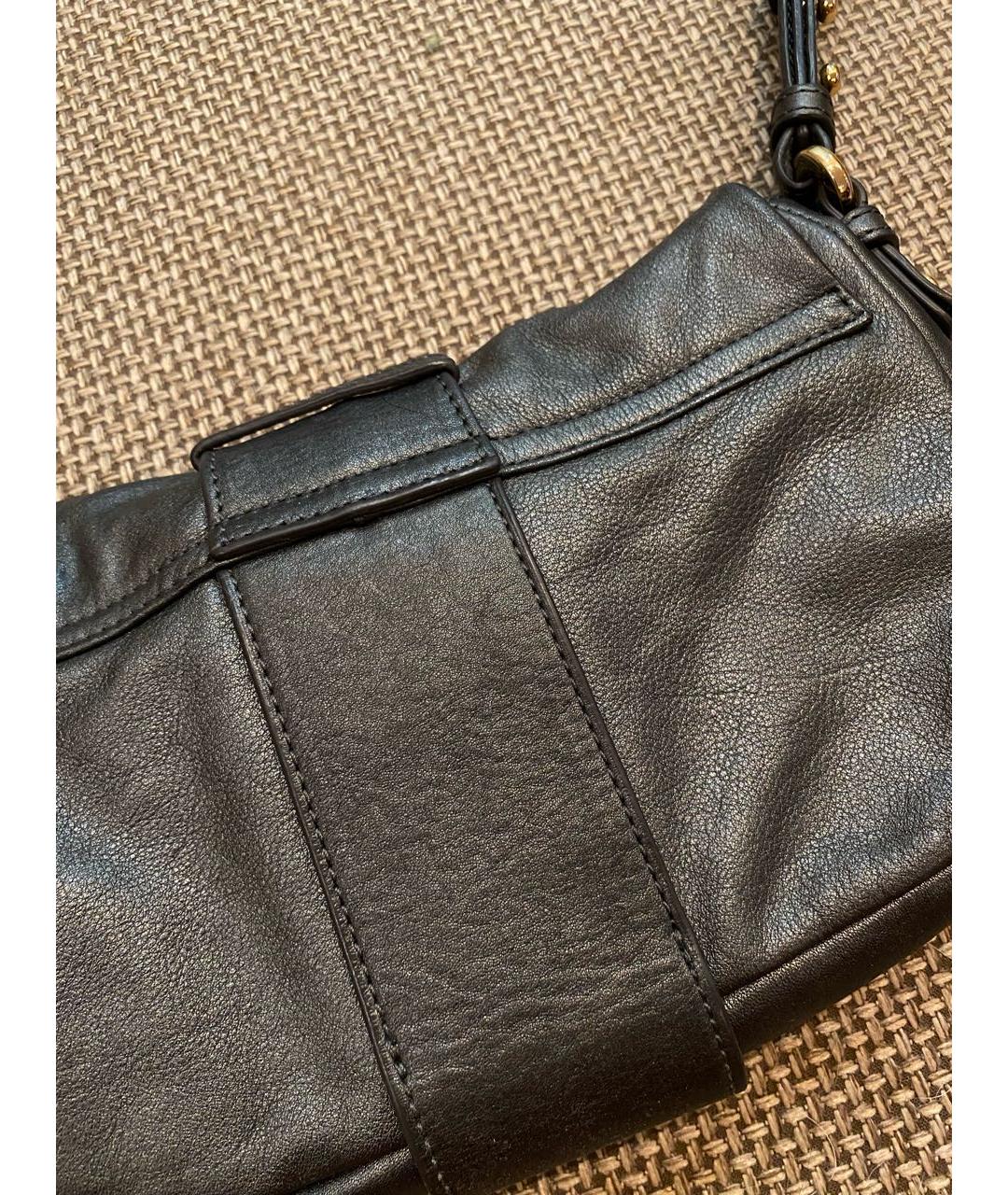 BADGLEY MISCHKA Черная кожаная сумка с короткими ручками, фото 7