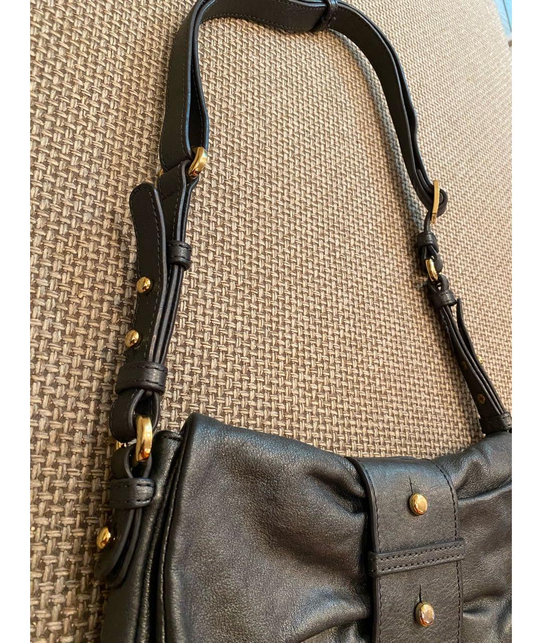 BADGLEY MISCHKA Черная кожаная сумка с короткими ручками, фото 8