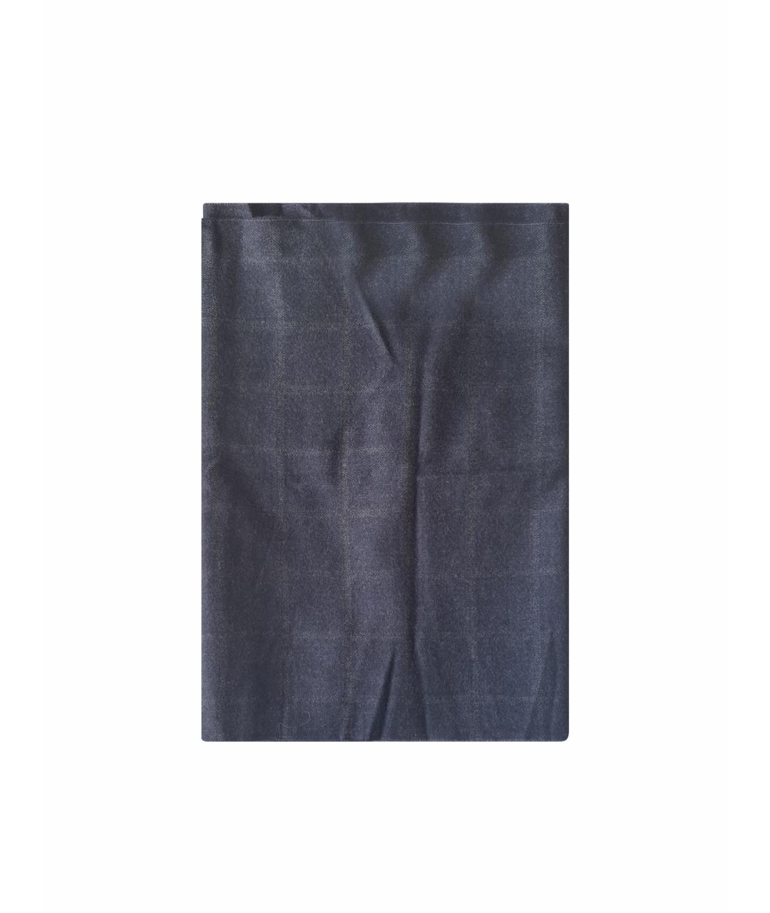 BERTOLO LUXURY MENSWEAR Темно-синий шерстяной шарф, фото 1