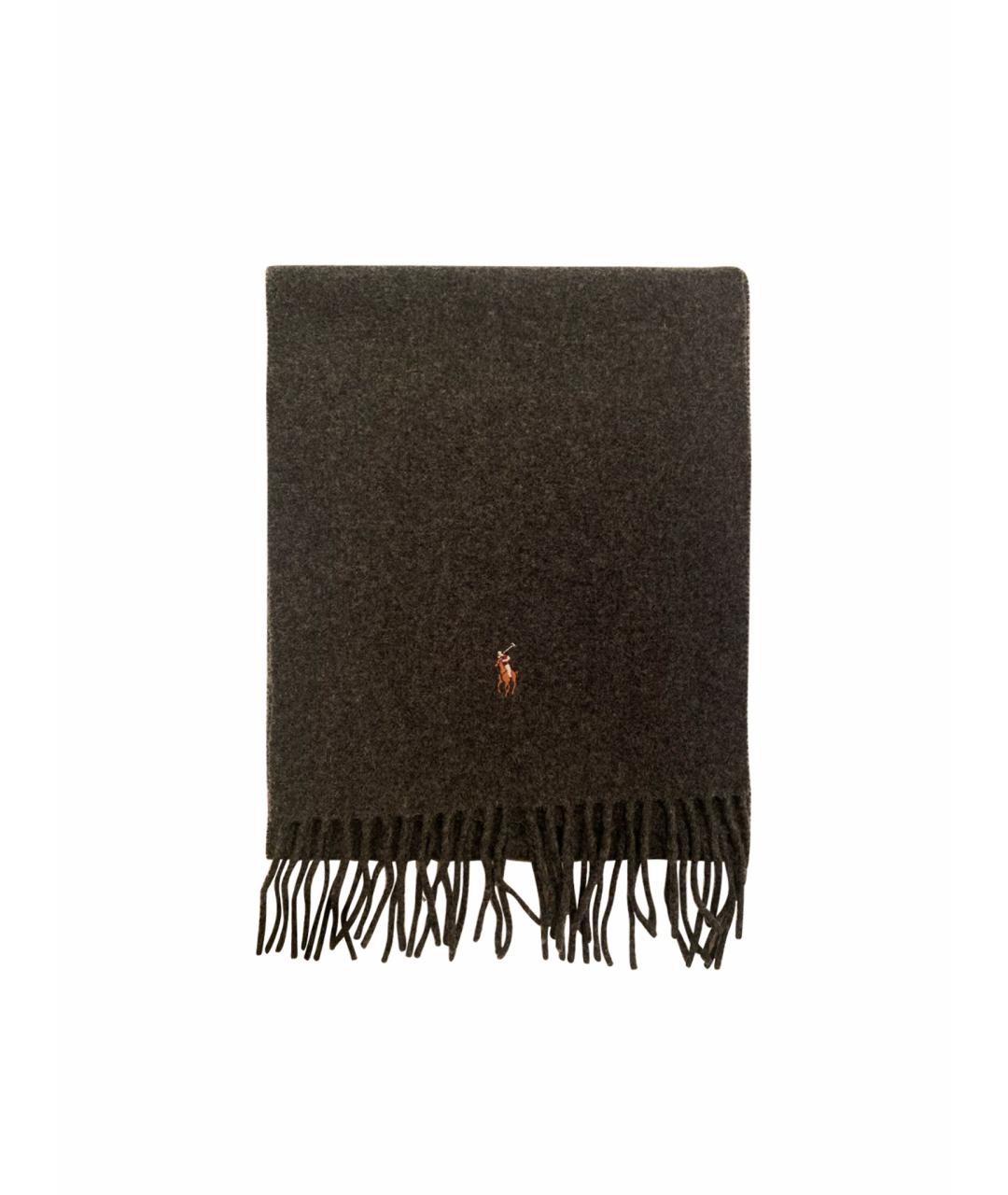 POLO RALPH LAUREN Серый шерстяной шарф, фото 1