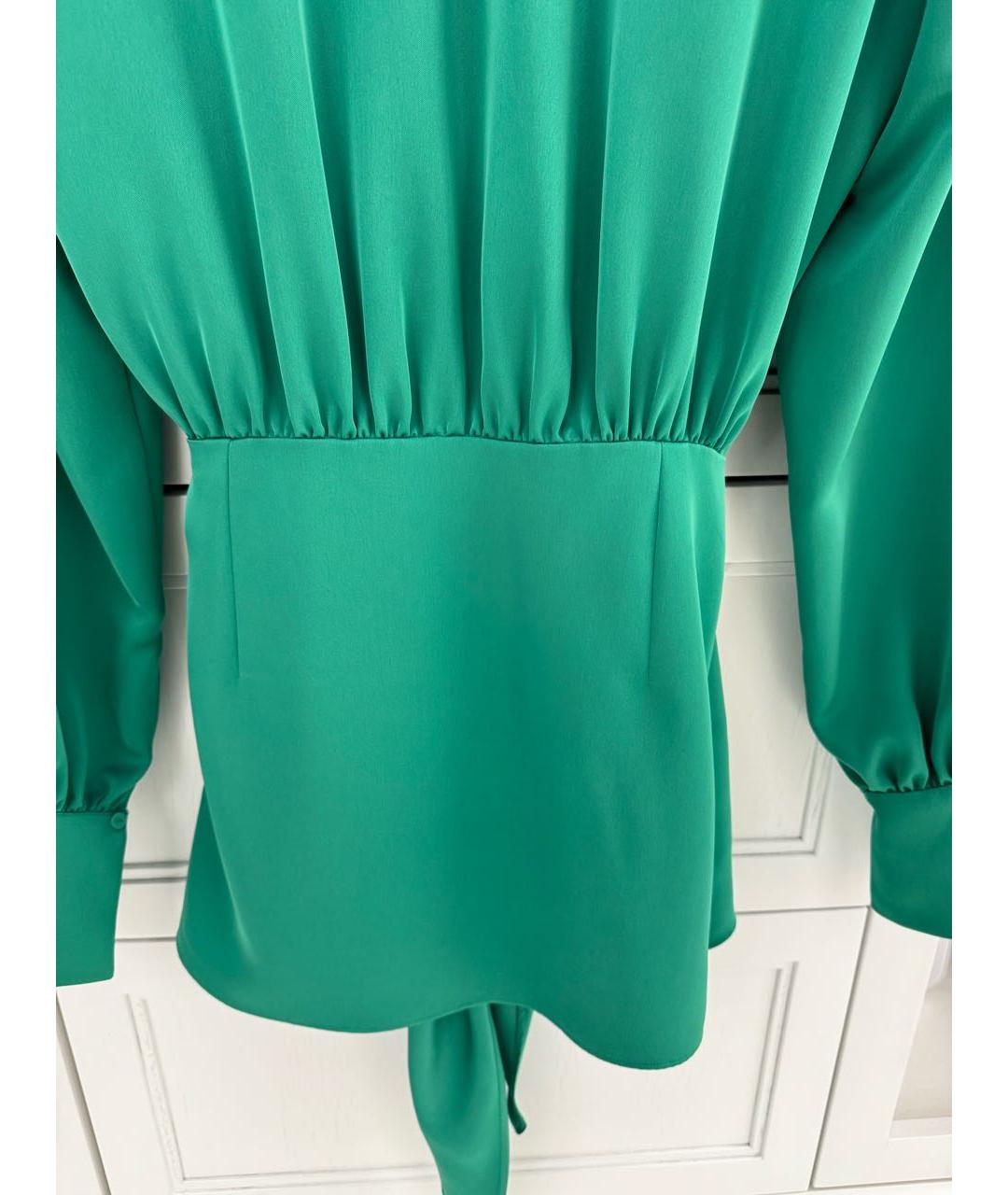THE ATTICO Зеленые шелковое коктейльное платье, фото 4