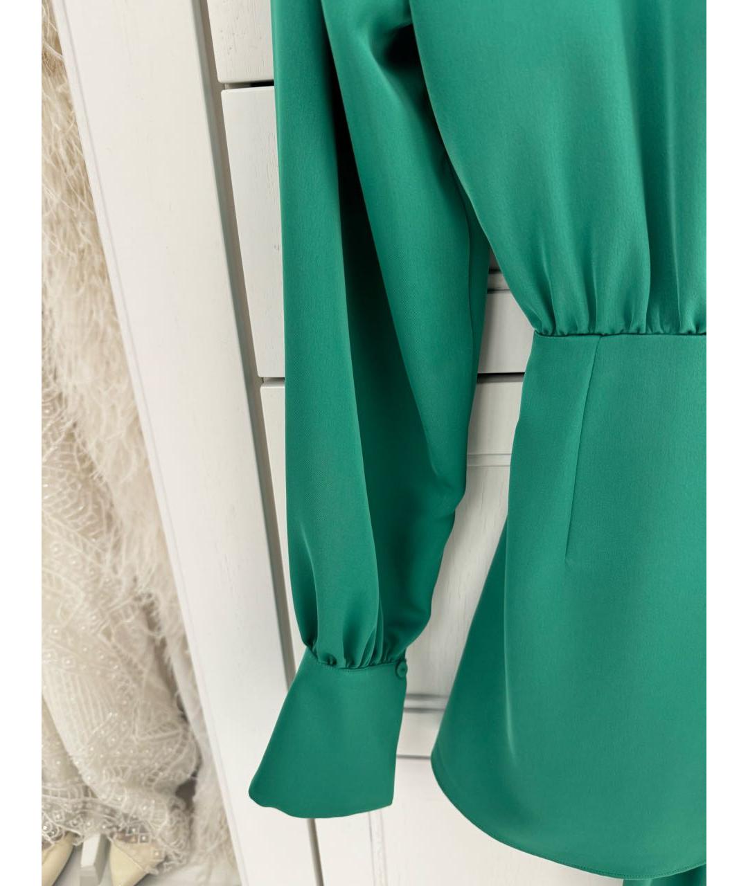 THE ATTICO Зеленые шелковое коктейльное платье, фото 6