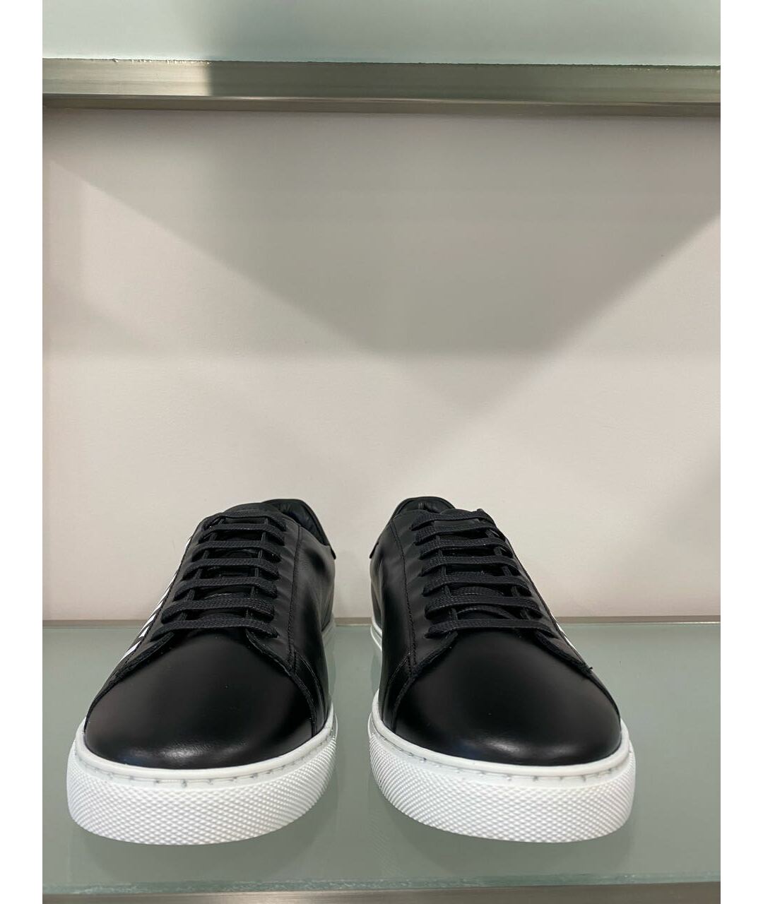 DSQUARED2 Черные кожаные низкие кроссовки / кеды, фото 2