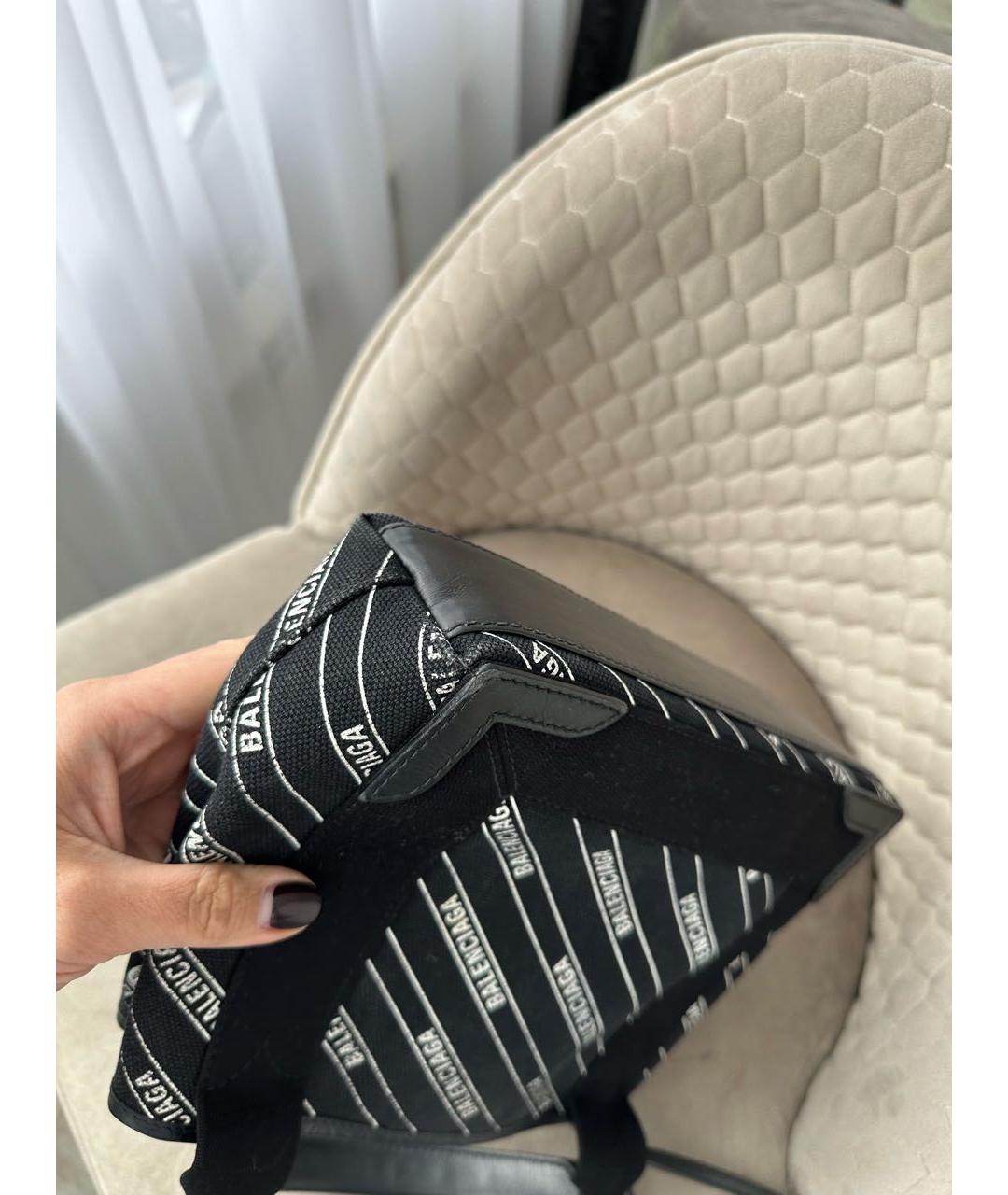 BALENCIAGA Черная кожаная сумка через плечо, фото 5