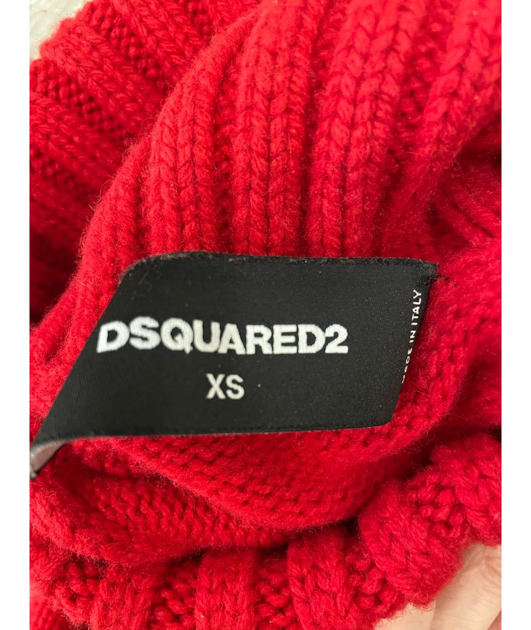 DSQUARED2 Красный шерстяной джемпер / свитер, фото 3