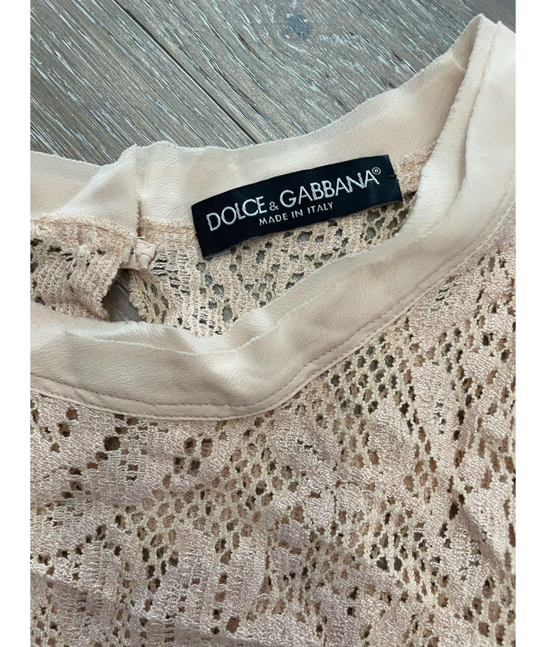 DOLCE&GABBANA Бежевая вискозная майка, фото 3