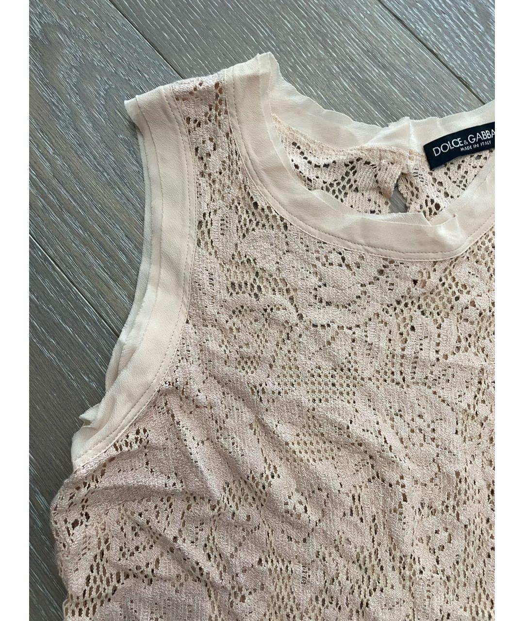 DOLCE&GABBANA Бежевая вискозная майка, фото 4