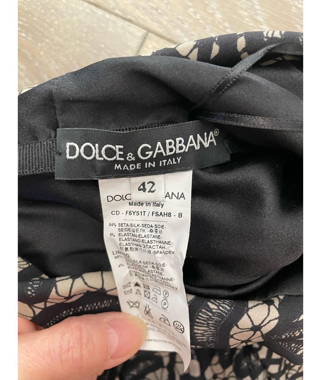 DOLCE&GABBANA Коричневое шелковое коктейльное платье, фото 3