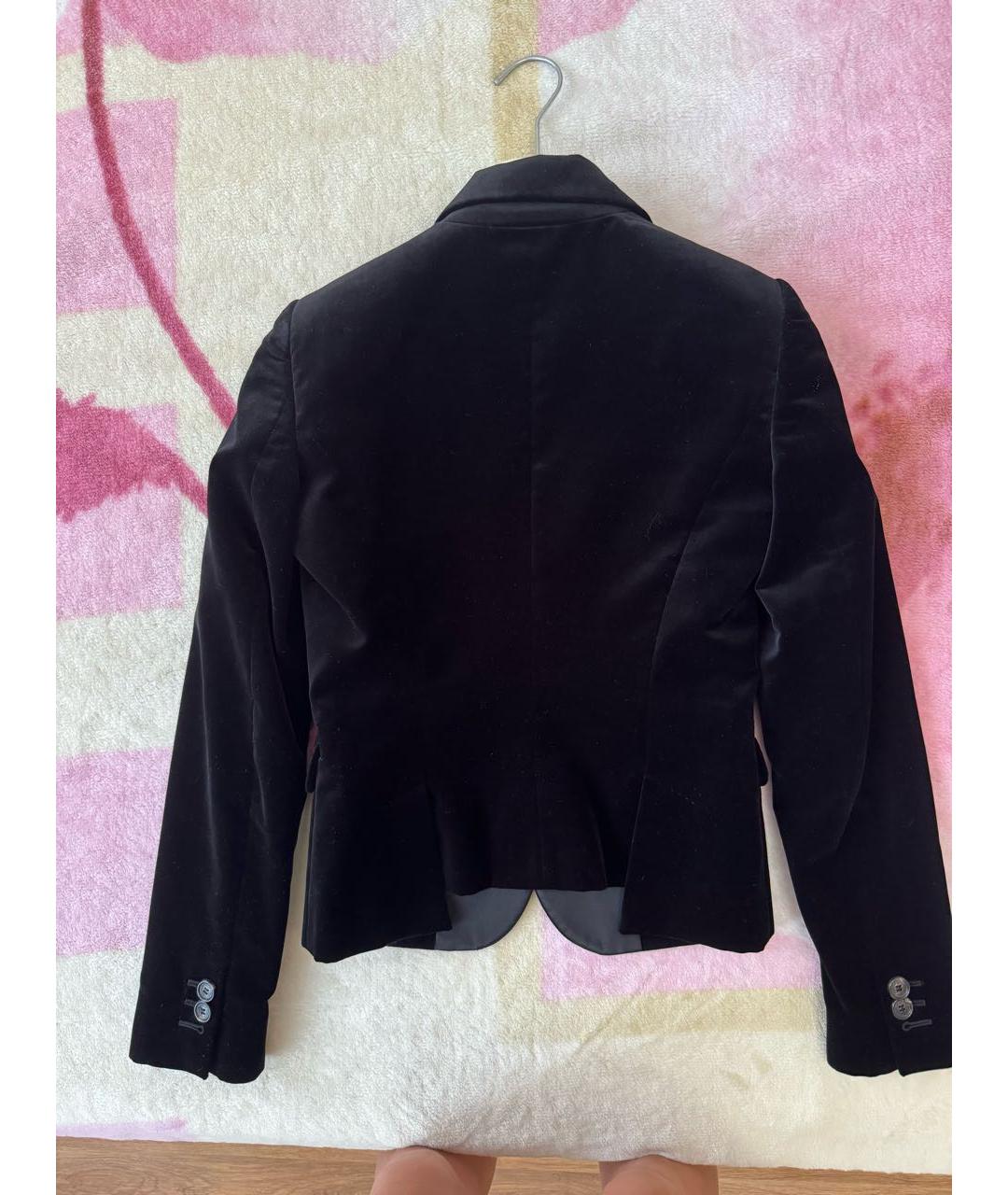 DSQUARED2 Черный бархатный жакет/пиджак, фото 2