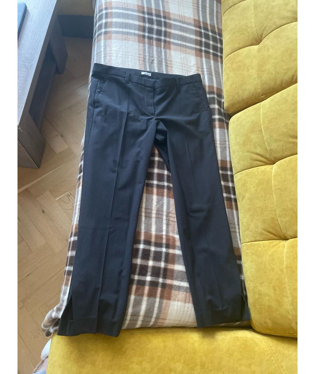 BRUNELLO CUCINELLI Антрацитовые прямые брюки, фото 8