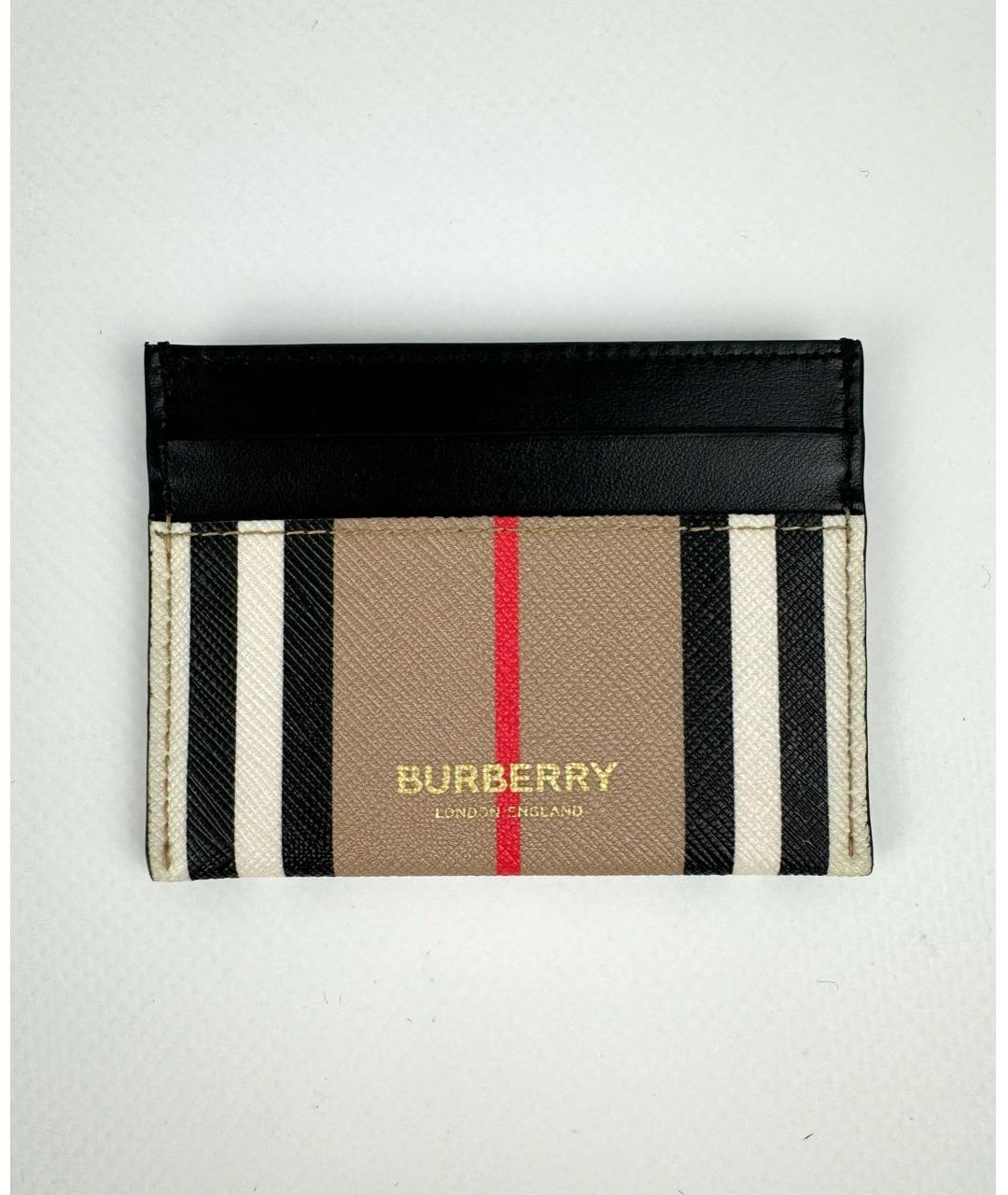 BURBERRY Бежевый кожаный кардхолдер, фото 5