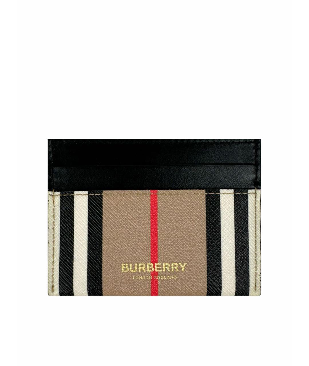 BURBERRY Бежевый кожаный кардхолдер, фото 1