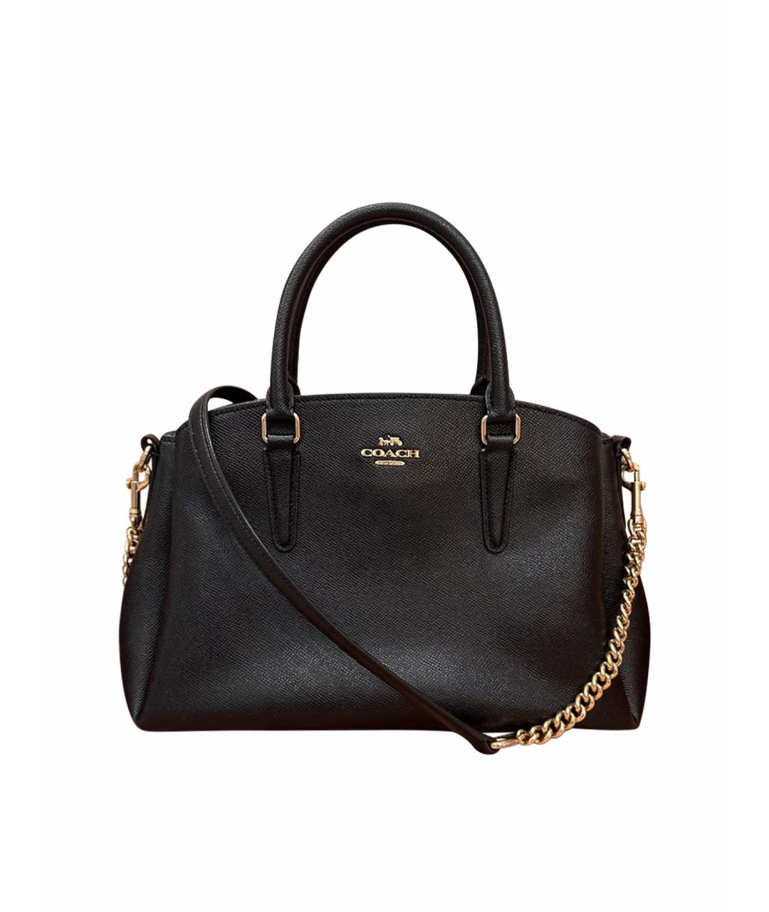 COACH Черная кожаная сумка через плечо, фото 1