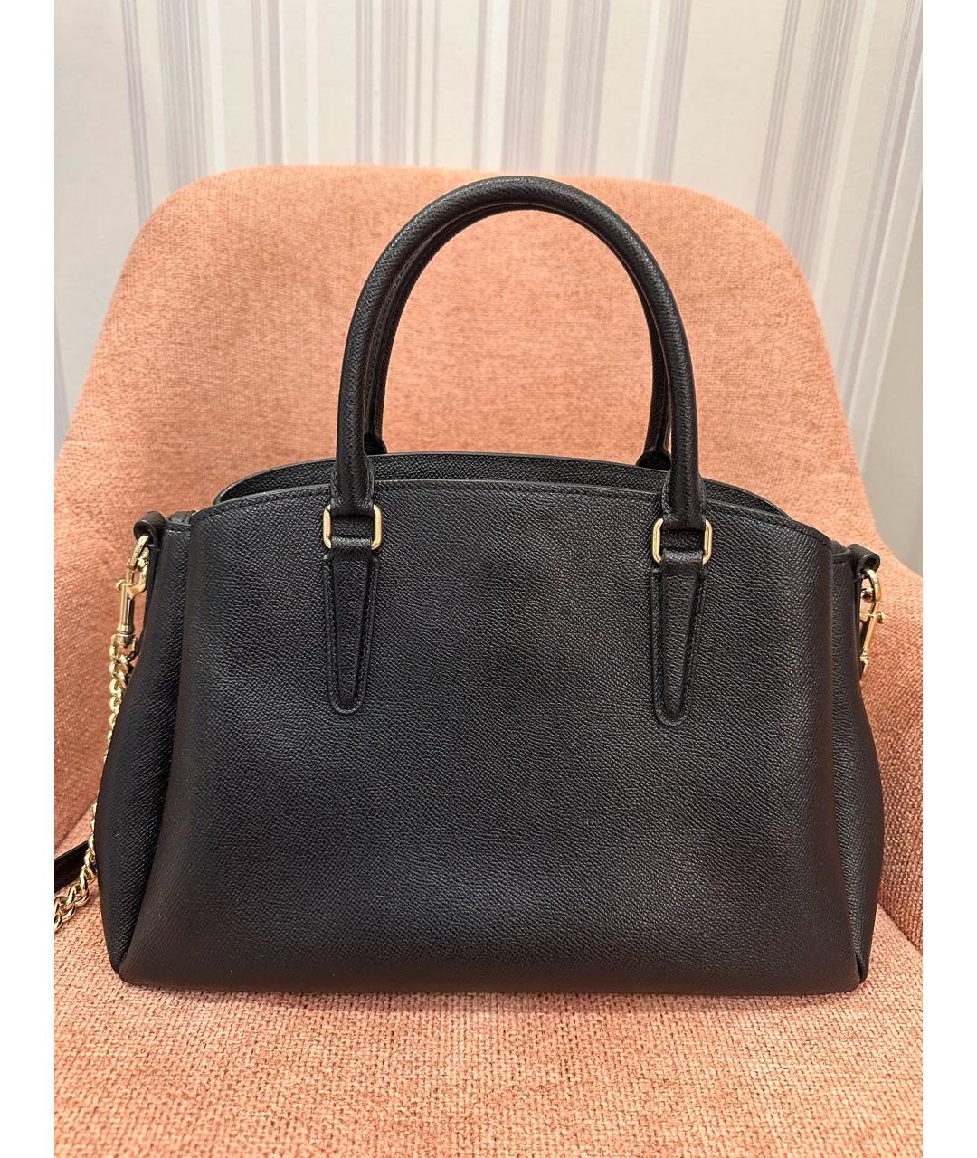 COACH Черная кожаная сумка через плечо, фото 3