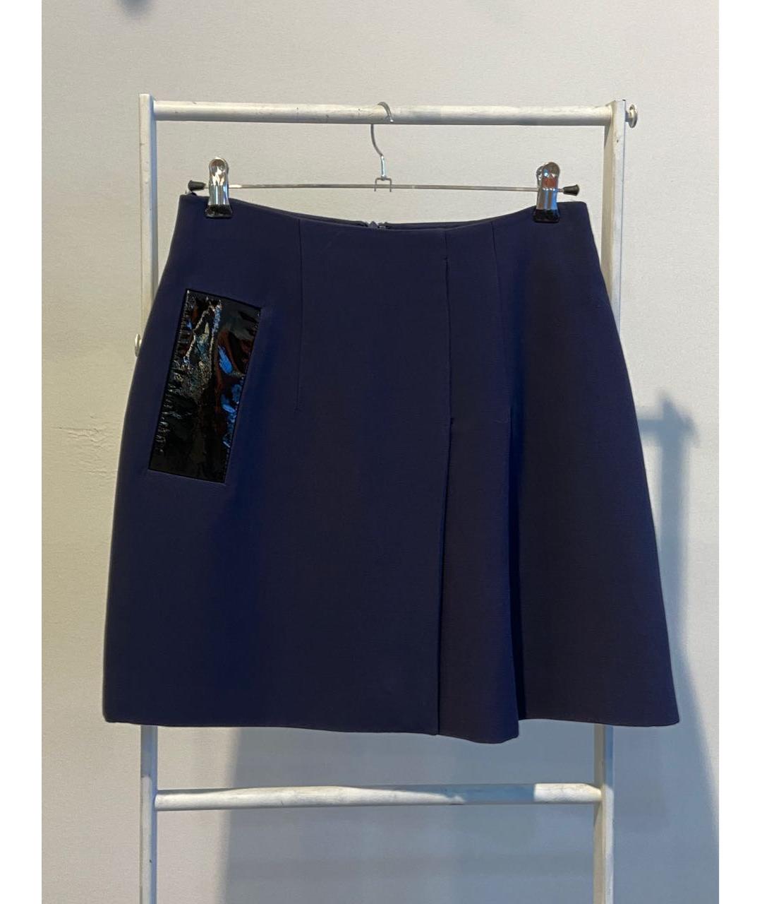 CHRISTOPHER KANE Темно-синяя вискозная юбка мини, фото 9