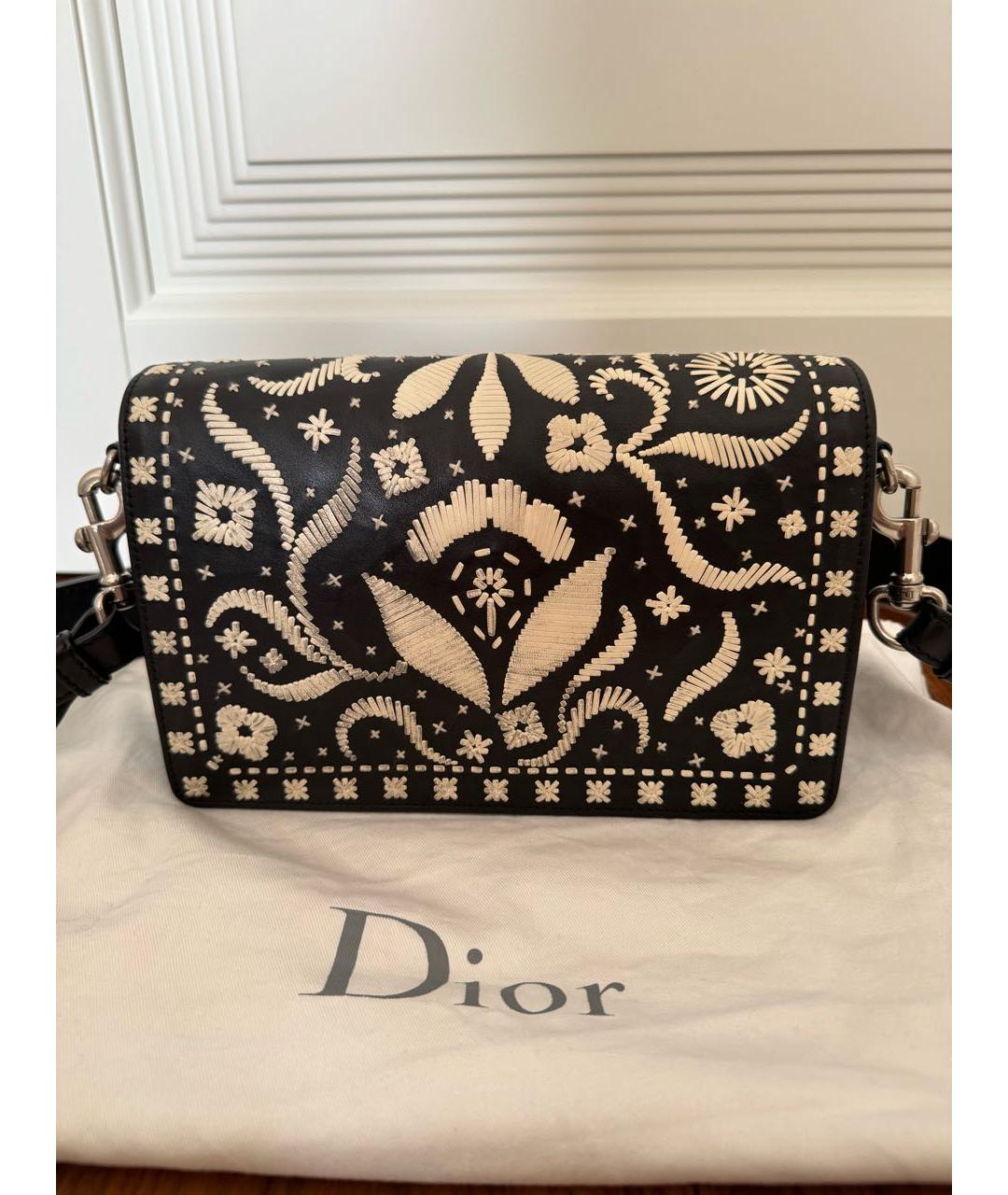 CHRISTIAN DIOR Черная кожаная сумка через плечо, фото 8