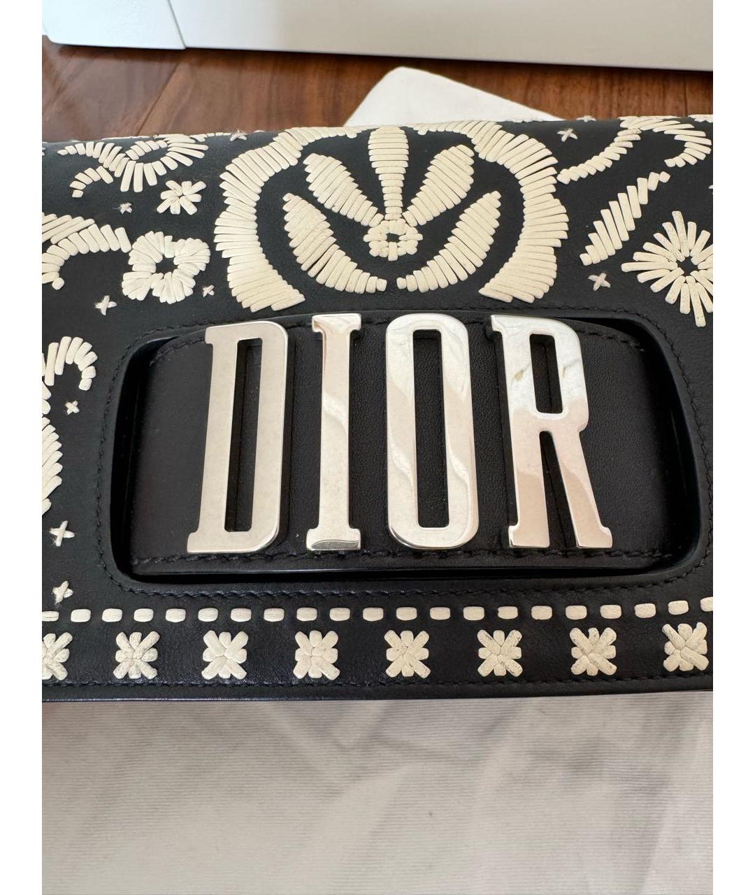 CHRISTIAN DIOR Черная кожаная сумка через плечо, фото 6