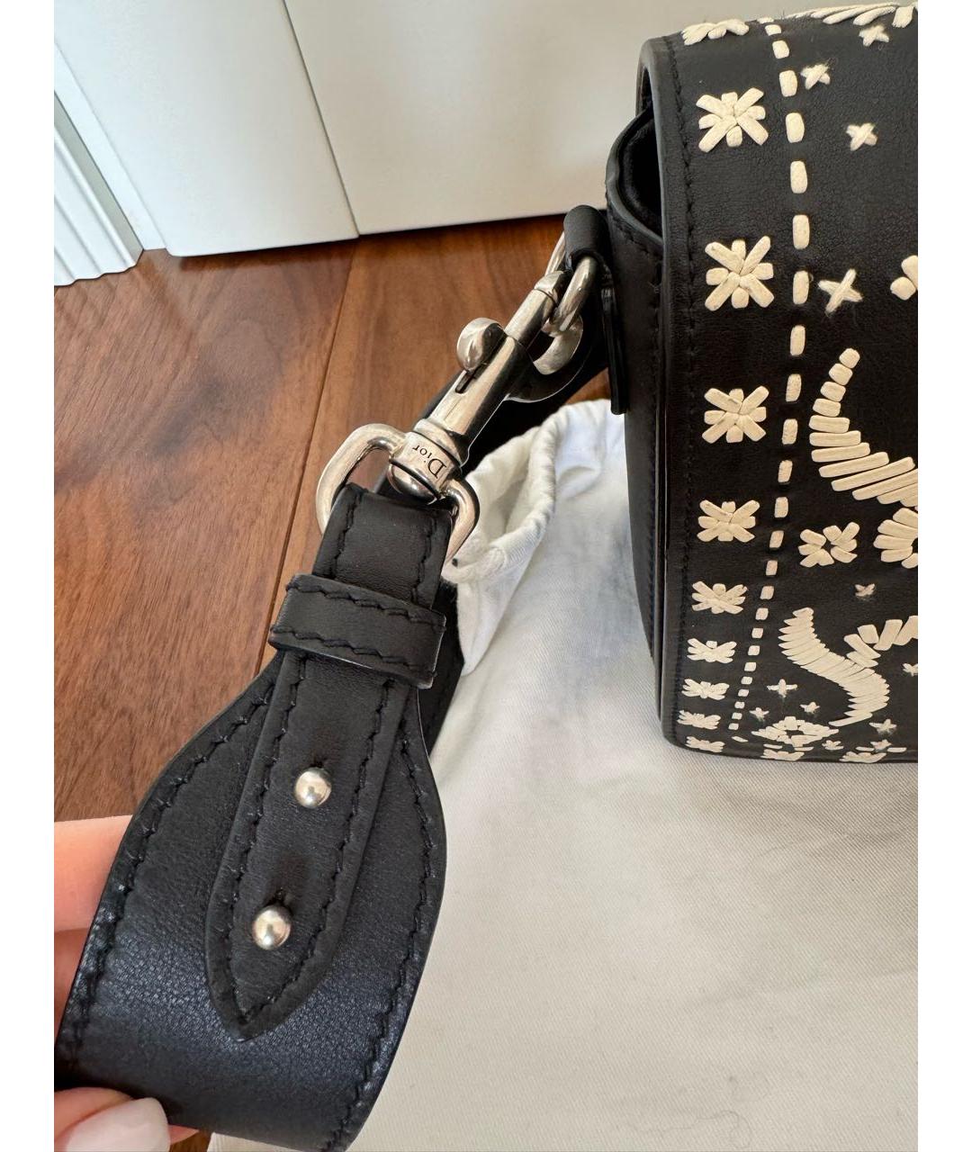 CHRISTIAN DIOR Черная кожаная сумка через плечо, фото 7