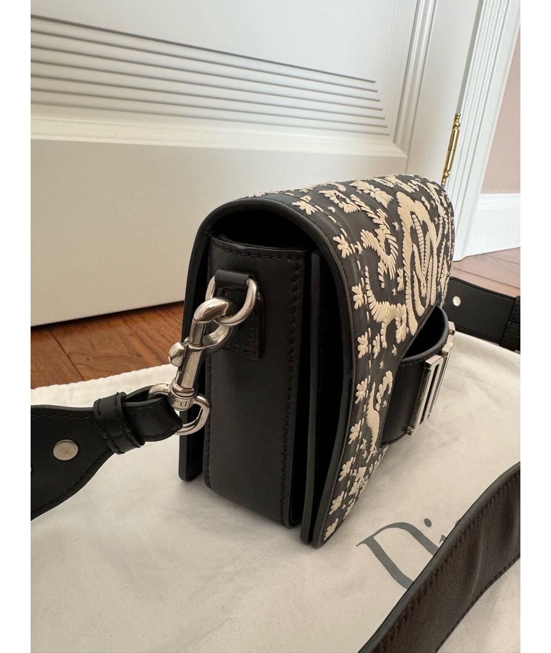 CHRISTIAN DIOR Черная кожаная сумка через плечо, фото 2