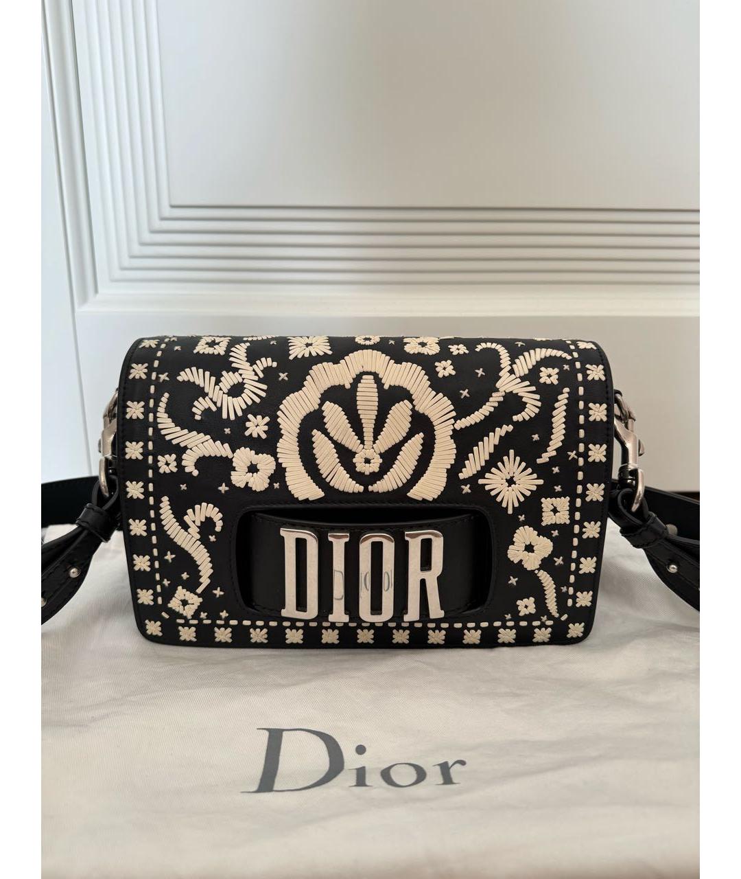 CHRISTIAN DIOR Черная кожаная сумка через плечо, фото 9