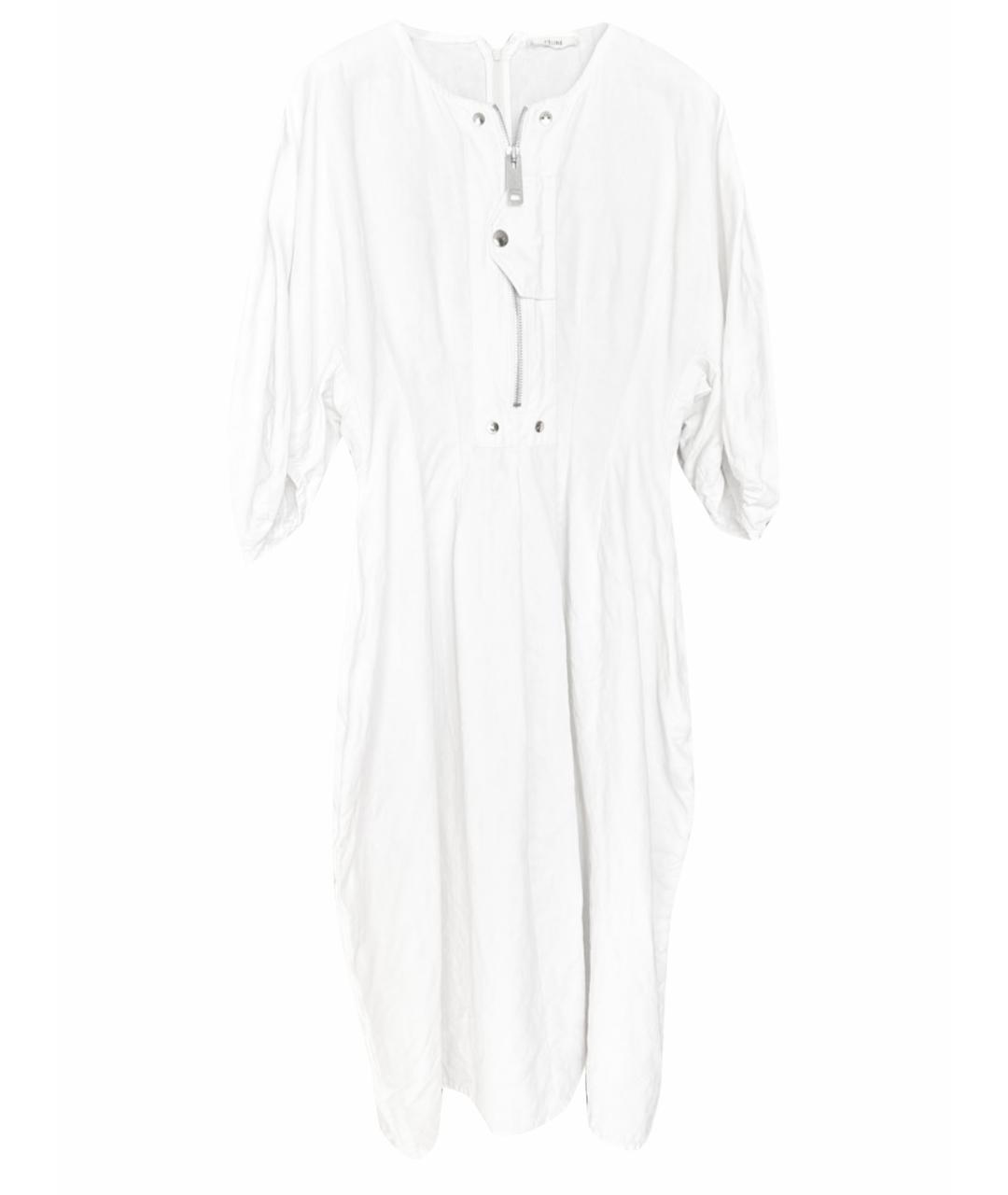 CELINE PRE-OWNED Белое льняное повседневное платье, фото 1