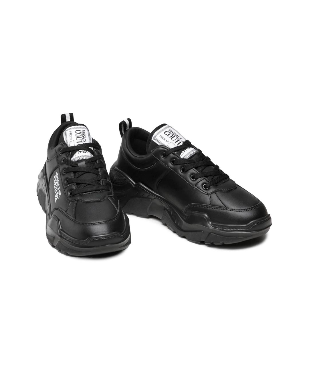 VERSACE JEANS COUTURE Черные низкие кроссовки / кеды, фото 3