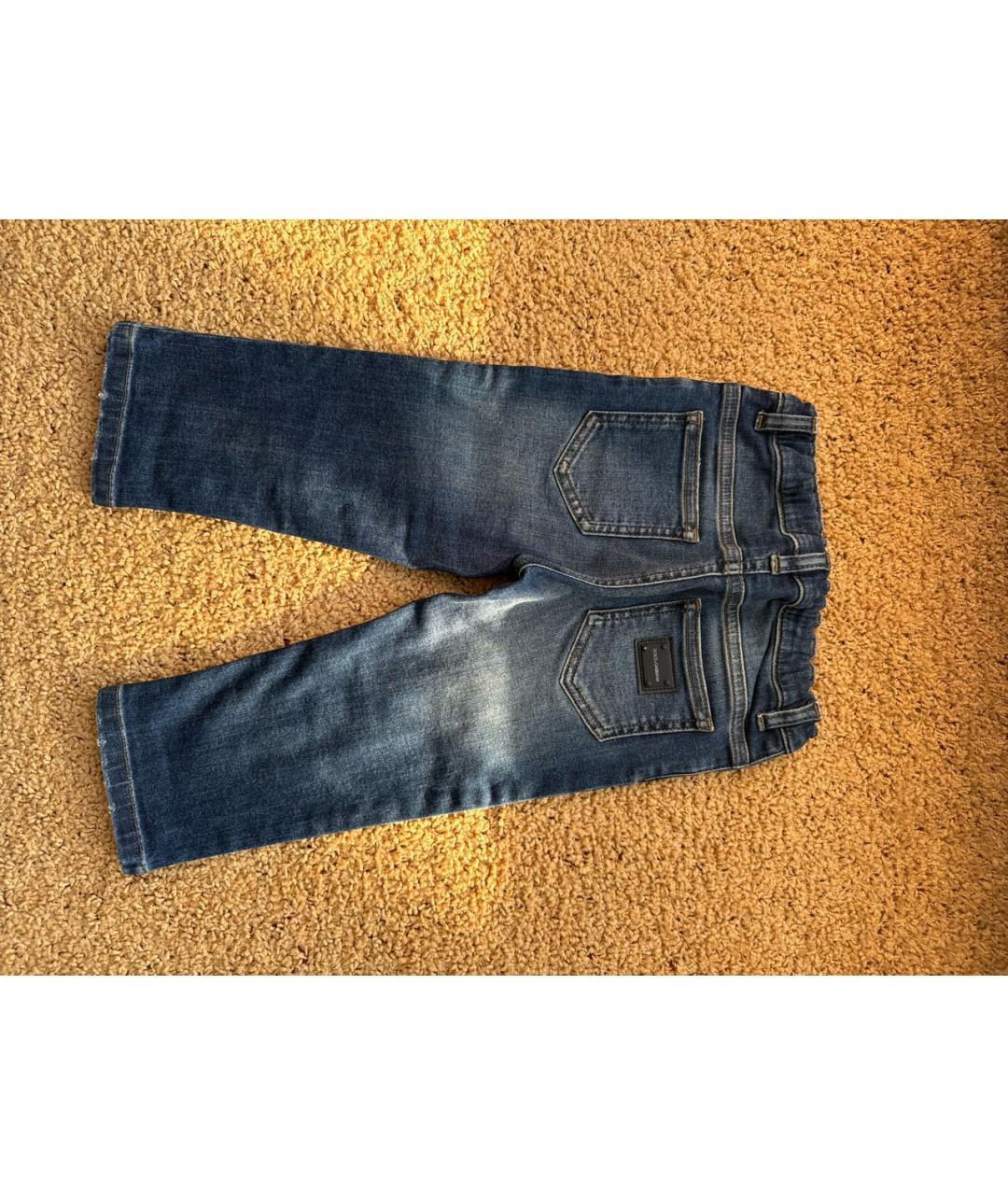DOLCE & GABBANA KIDS Темно-синие деним детские джинсы, фото 5