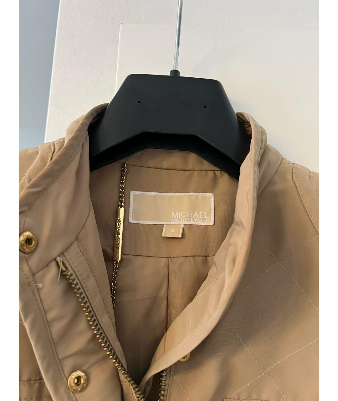 MICHAEL KORS COLLECTION Бежевая полиэстеровая куртка, фото 4